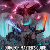 Cover of 'Dungeon Master's Guide' for Dungeons & Dragons featuring fantasy characters and creatures.
