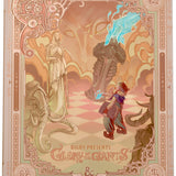 Decorative cover of 'Glory of the Giants' with fantasy elements and text.