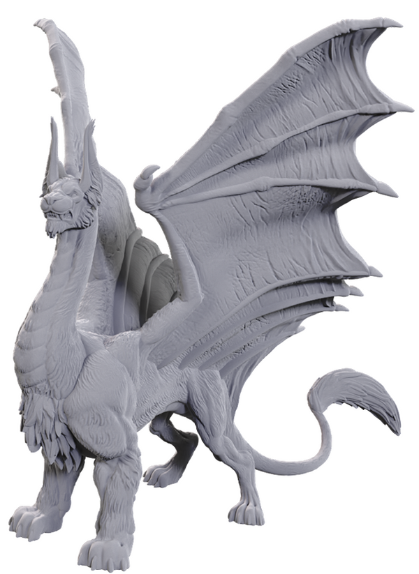 Gray dragon statue on a white background