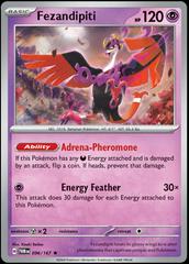Pokémon trading card featuring Fezandipiti with attack details