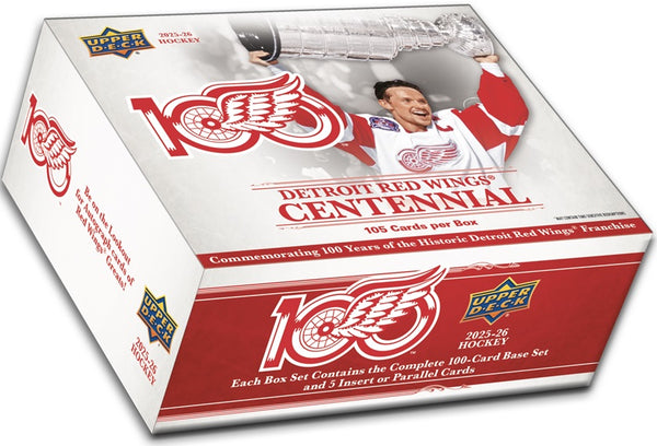 Hockey trading card box for the Detroit Red Wings Centennial with branding and player image.