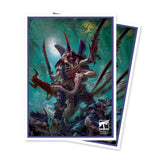 Card with a fantasy creature design on a blue background