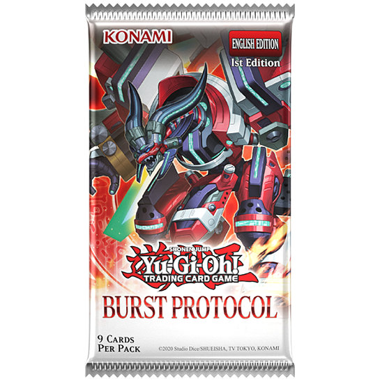 Yu-Gi-Oh! Trading Card Game Burst Protocol packaging with Konami branding.