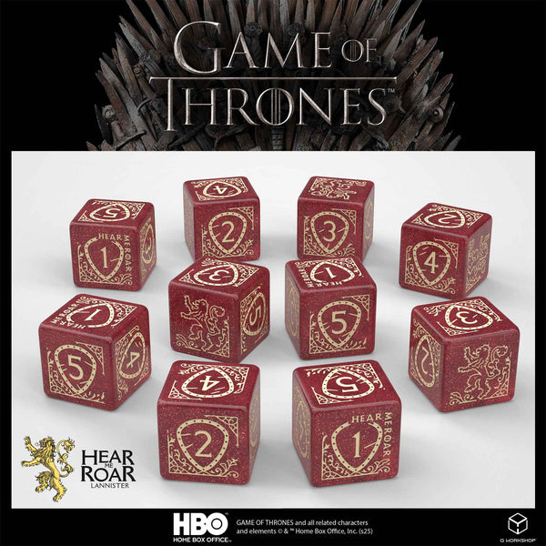 GAME OF THRONES LANNISTER 10XD6 DICE SET
