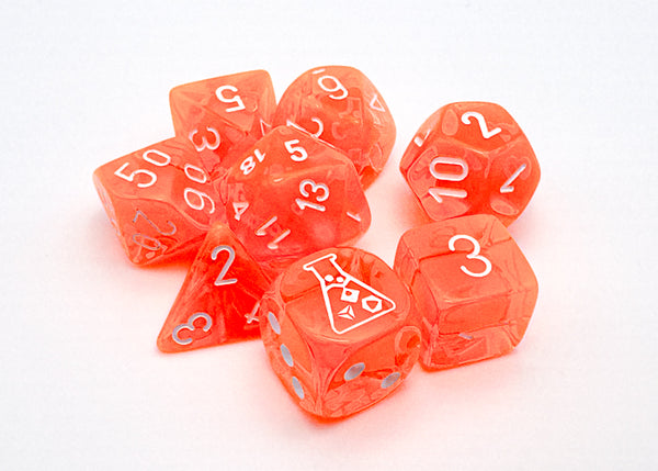 Lab Dice Neon Orange/white 7-Die Set