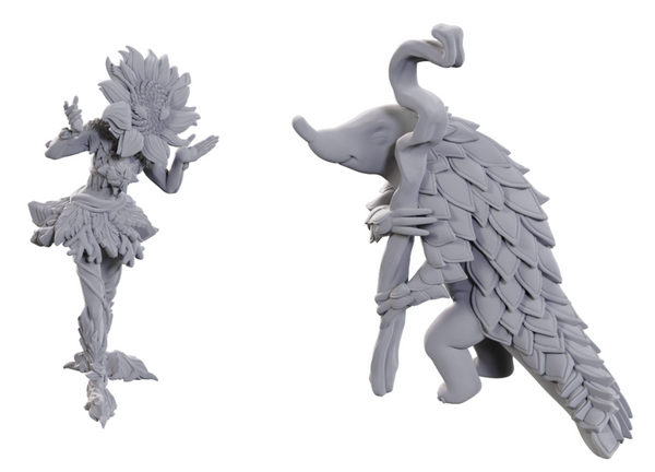 DND UNPAINTED MINIS WV25 SUNFLOWER LESHY AND FRUIT LESHY