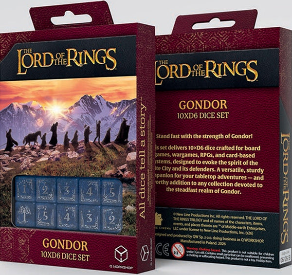 LORD OF THE RINGS GONDOR 10XD6 DICE SET ON/B