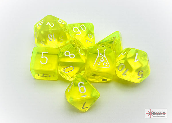 Lab Dice Neon Yellow/white 7-Die Set