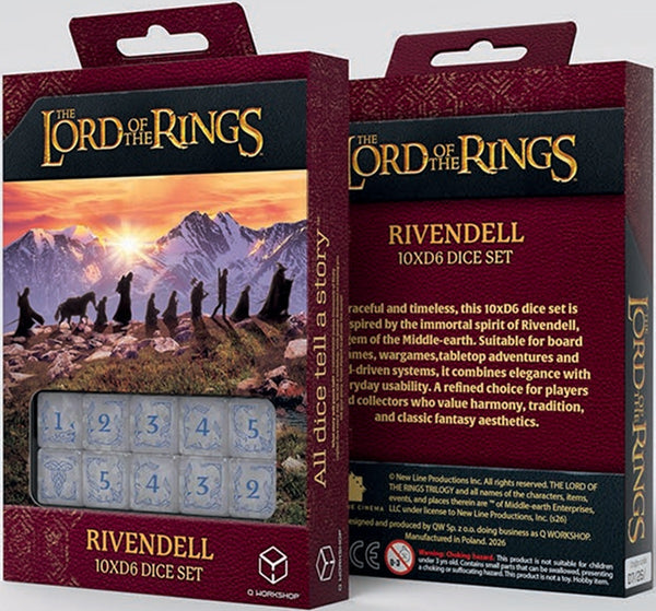 LORD OF THE RINGS RIVENDELL 10XD6 DICE IW/B SET