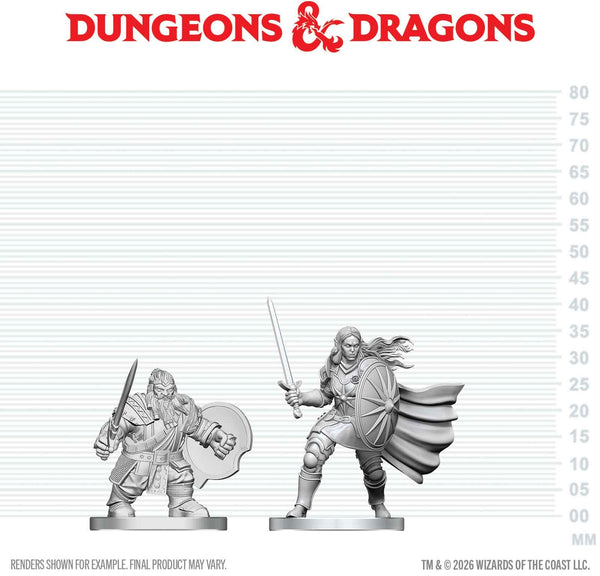 DND UNPAINTED MINIS WV29 DWARF FIGHTER & ORC PALADIN