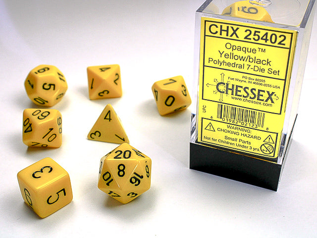 OPAQUE POLYHEDRAL DICE 7-Die Set