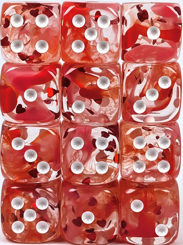 SET OF 12D6 PIPS DICE LOVESTRUCK