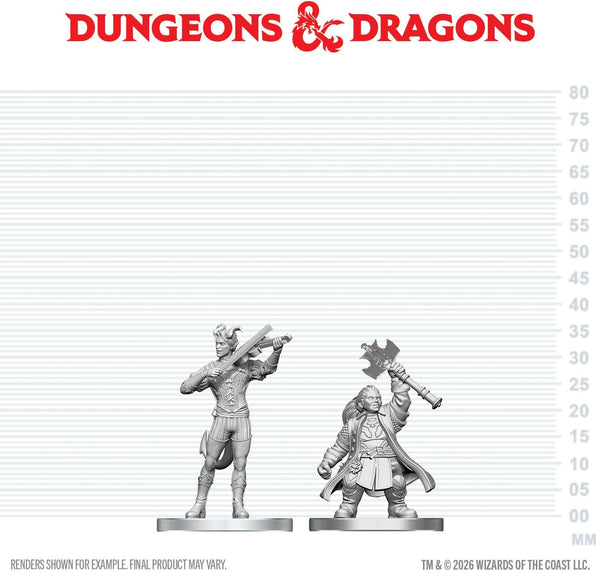 DND UNPAINTED MINIS WV29 TIEFLING BARD & DWARF CLERIC
