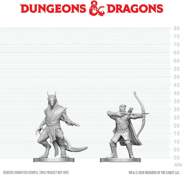 DND UNPAINTED MINIS WV29 ELF RANGER & DRAGONBORN MONK