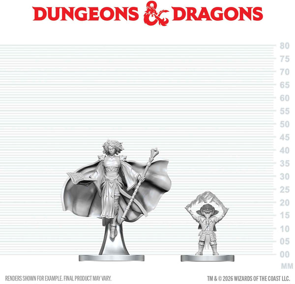 DND UNPAINTED MINIS WV29 GNOME WARLOCK & AASIMAR WIZARD