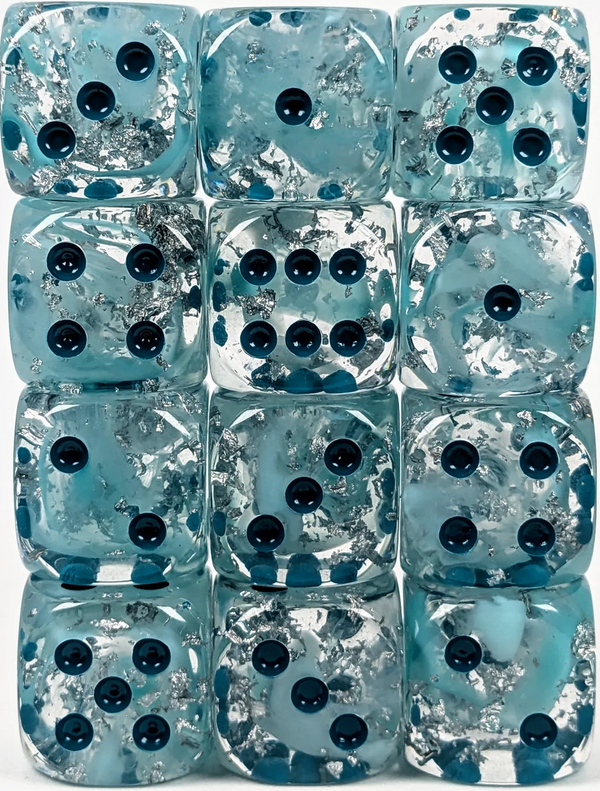 SET OF 12D6 PIPS DICE ARCTIC BLAST