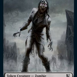 Zombie // Zombie Double-Sided Token (005 MIC/005 MID) [Innistrad: Midnight Hunt Commander Tokens]