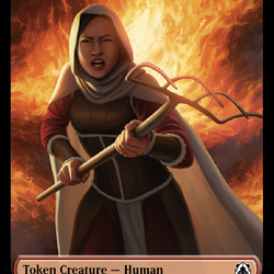 Squid // Human (26) Double-Sided Token [March of the Machine Commander Tokens]