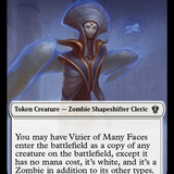 Vizier of Many Faces // Zombie Double-Sided Token [Murders at Karlov Manor Commander Tokens]