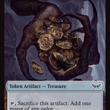 Treasure // Manifest Double-Sided Token [Duskmourn: House of Horror Tokens]