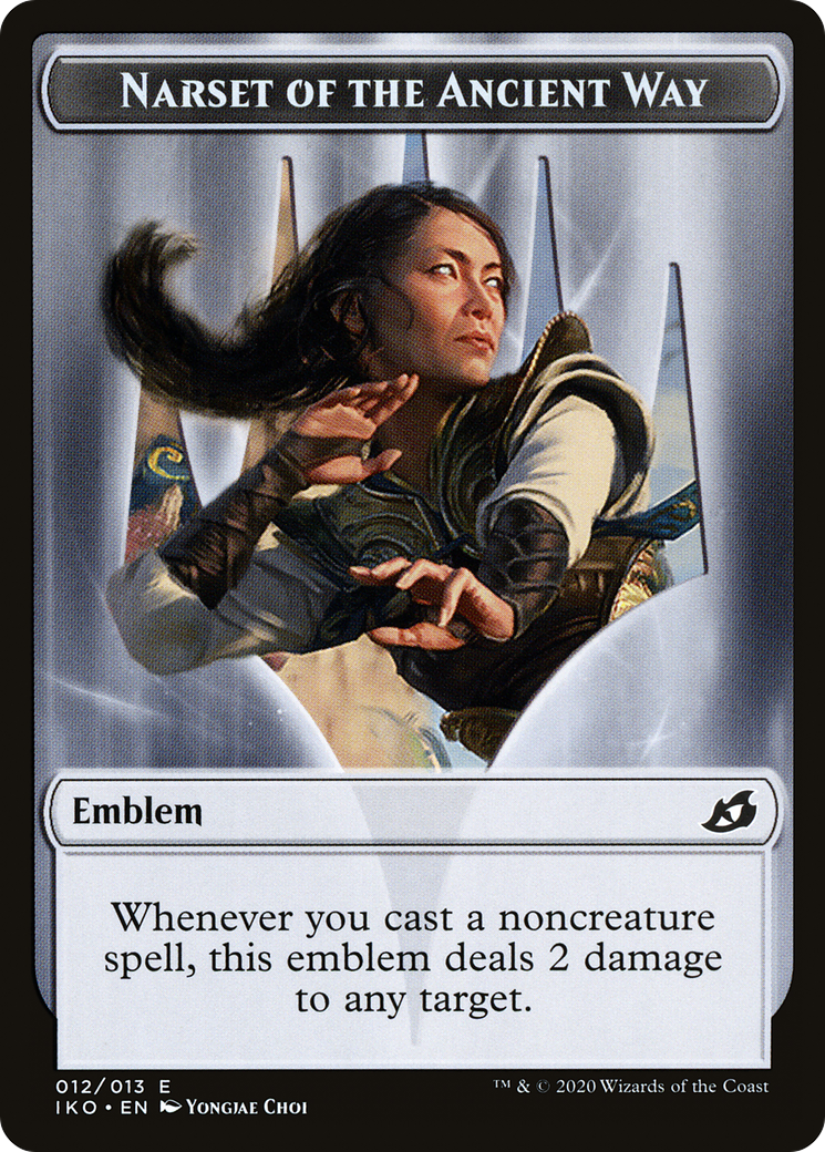 Narset of the Ancient Way Emblem (TIKO-012) [Ikoria: Lair of Behemoths Tokens] Foil