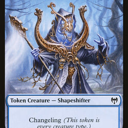 Human Warrior // Shapeshifter Double-Sided Token [Kaldheim Tokens]