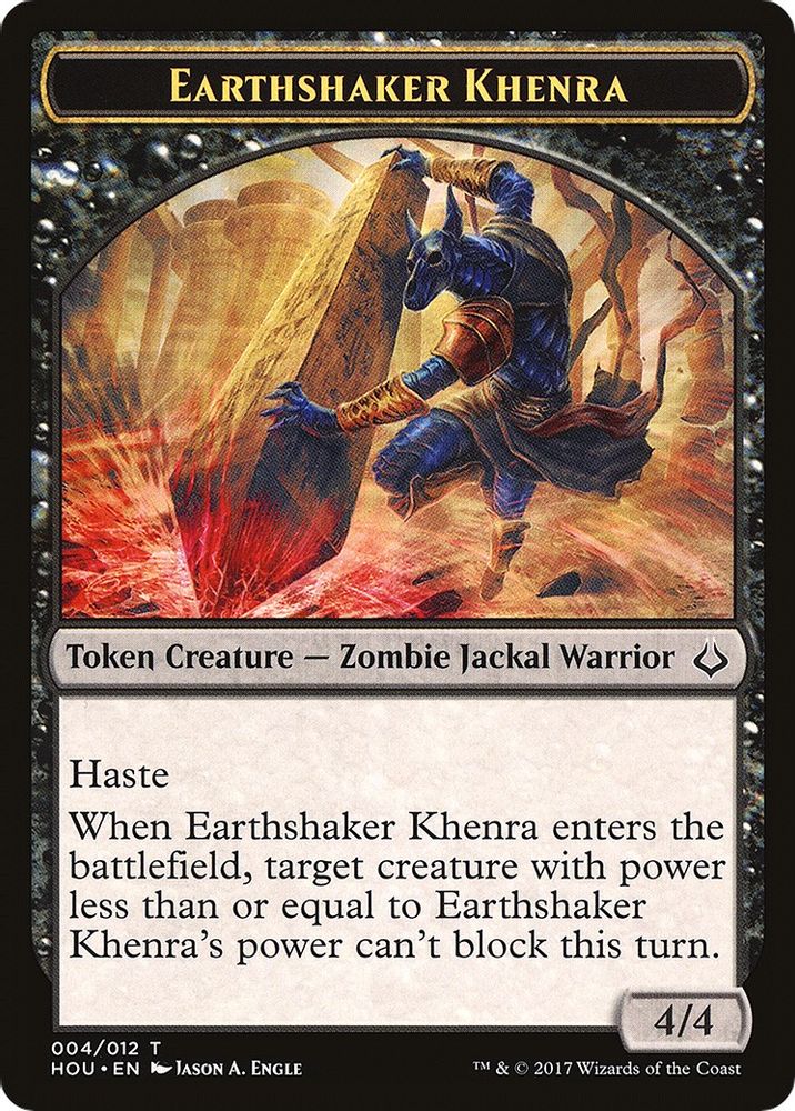 Earthshaker Khenra // Zombie Double-Sided Token (HOU-4 // 20) [Hour of Devastation]