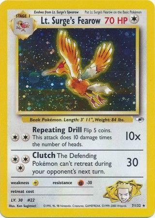 Lt. Surge's Fearow - 7/132 [Gym Heroes] - Unlimited Holofoil