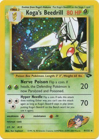 Koga's Beedrill - 9/132 [Gym Challenge] - Unlimited Holofoil