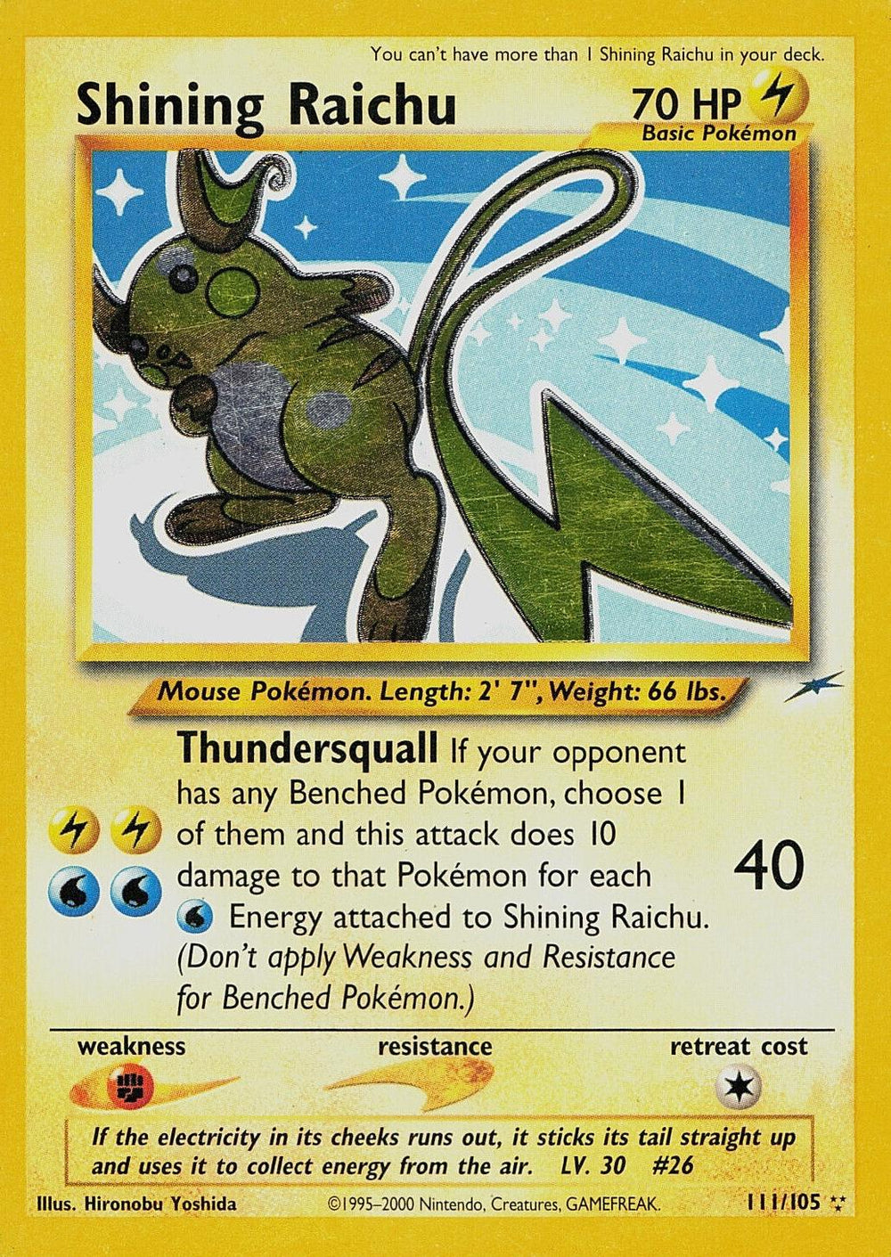 Shining Raichu - 111/105 [Neo Destiny] - Unlimited Holofoil