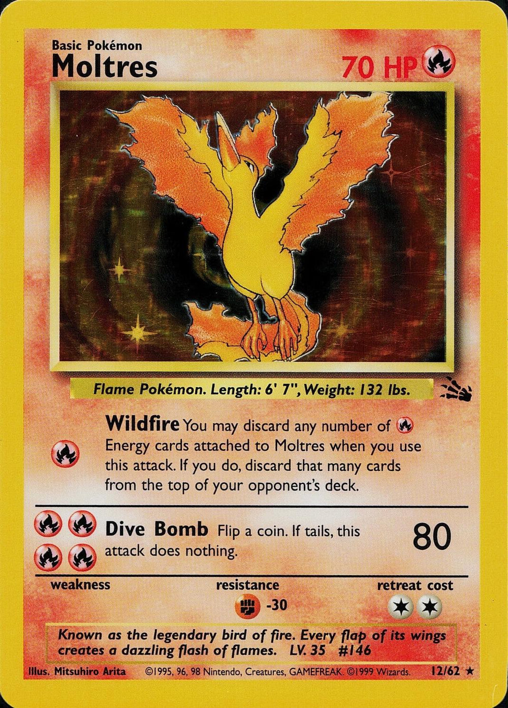 Moltres - 12/62 [Fossil] - Unlimited Holofoil