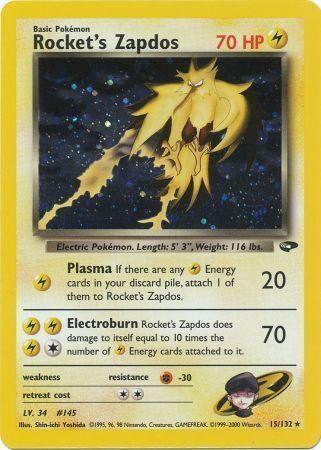 Rocket's Zapdos - 15/132 [Gym Challenge] - Unlimited Holofoil