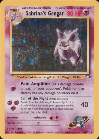 PSA 6 Sabrina's Gengar (14) [Pokémon Gym Heroes]