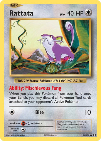 PSA 8 Reverse Holofoil Rattata (66/108) [XY: Evolutions]