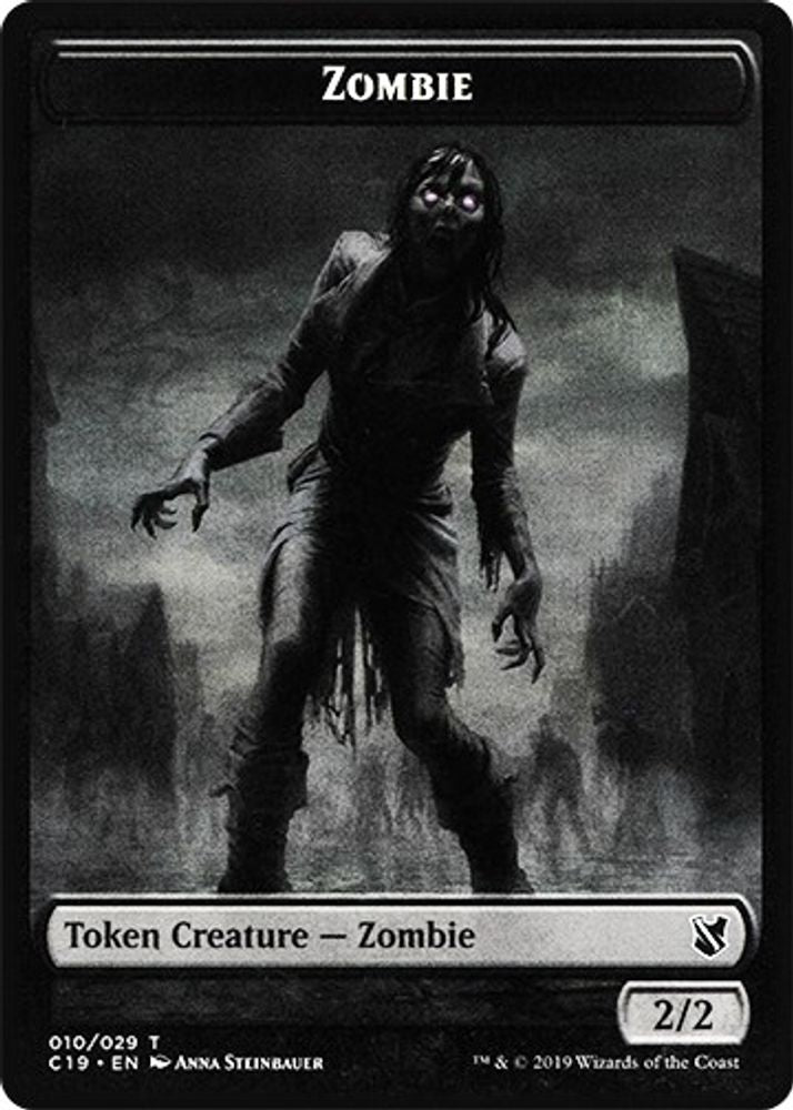 Zombie (010) // Zombie (011) Double-Sided Token (C19-10 // 11) [Commander 2019]