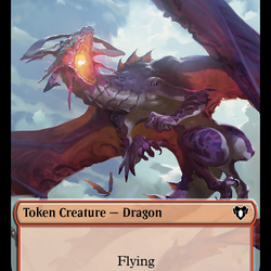 Saproling // Dragon (0021) Double-Sided Token [Commander Masters Tokens]