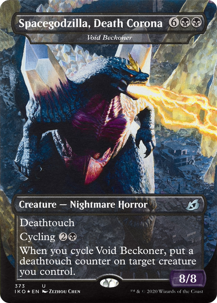 Spacegodzilla, Death Corona - Void Beckoner (IKO-373) (Borderless) [Ikoria: Lair of Behemoths] Foil