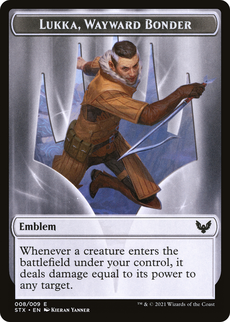 Lukka, Wayward Bonder Emblem (TSTX-008) [Strixhaven: School of Mages Tokens]