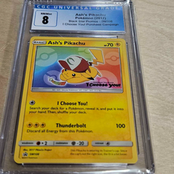 CGC 8 Ash's Pikachu (SM108) [Sun & Moon: Black Star Promos]