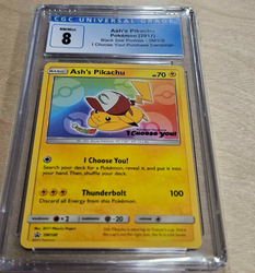 CGC 8 Ash's Pikachu (SM108) [Sun & Moon: Black Star Promos]