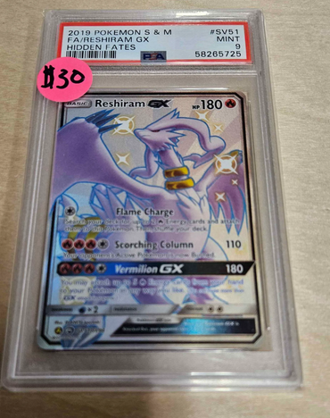 PSA 9 Reshiram GX (SV51/SV94) [Sun & Moon: Hidden Fates]