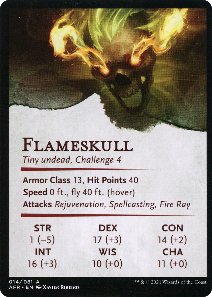 Flameskull // Flameskull (AAFR-014) (Borderless) [Adventures in the Forgotten Realms Art Series] Foil