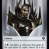 Clue // Ob Nixilis of the Black Oath Emblem Double-Sided Token [Commander Masters Tokens]