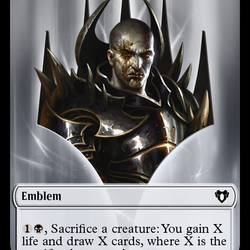 Clue // Ob Nixilis of the Black Oath Emblem Double-Sided Token [Commander Masters Tokens]