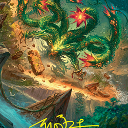 Mossborn Hydra // Mossborn Hydra (AFDN-042) (Borderless) [Foundations Art Series] Foil
