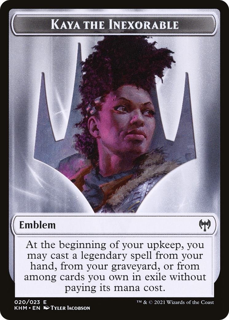 Kaya the Inexorable Emblem (TKHM-020) [Kaldheim Tokens] Foil