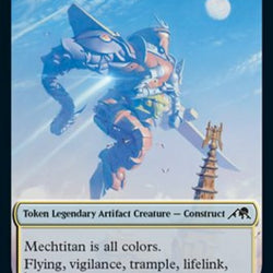 Spirit (002) // Mechtitan Double-Sided Token [Kamigawa: Neon Dynasty Tokens]