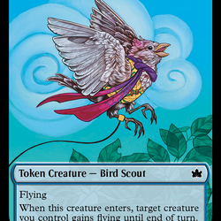 Rabbit // Finch Formation Double-Sided Token [Bloomburrow Tokens]