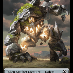 Golem // Clue Double-Sided Token [March of the Machine Commander Tokens]