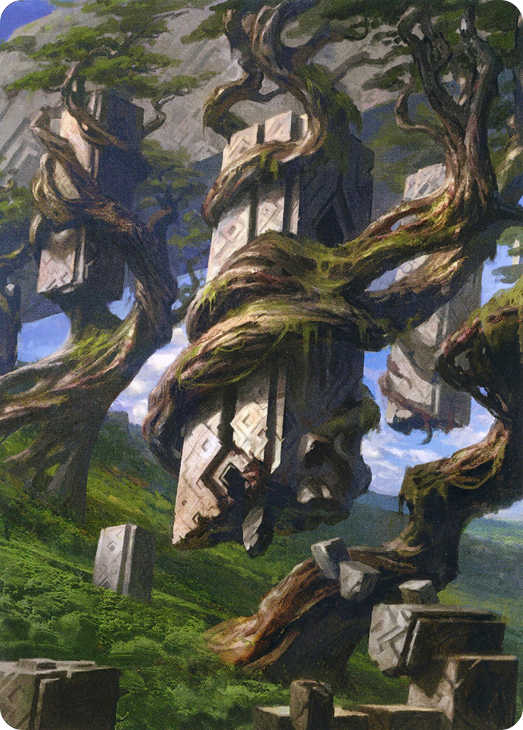 Forest // Forest (AZNR-020) (Borderless) [Zendikar Rising Art Series] Foil